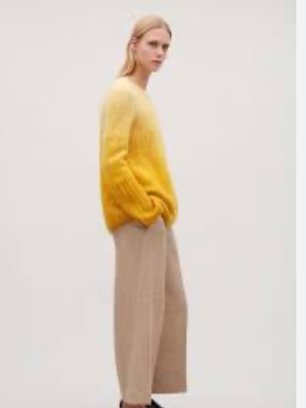 COS Yellow Gradient Mohair Wool Sweater Relaxed Knit - Picture 3 of 8